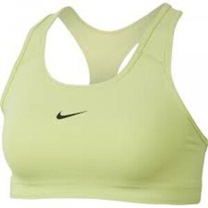 Nike Dri Fit Sports Bra Women's size M Yellow with Swoosh Racerback NEW
